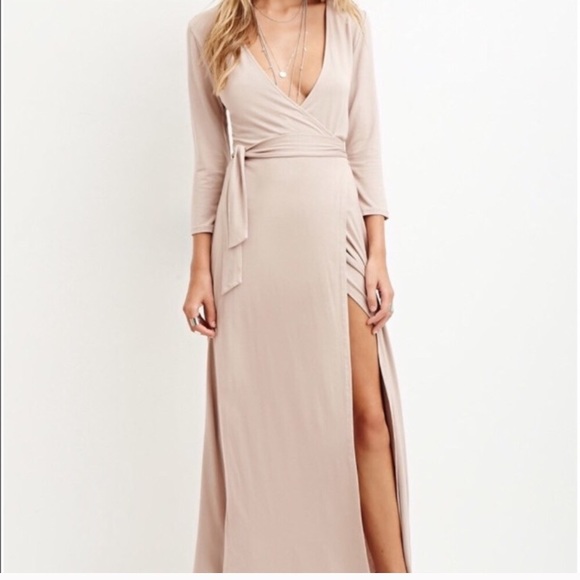 Forever 21 Dresses & Skirts - Gorgeous Forever 21 Taupe Wrap Style Maxi Dress